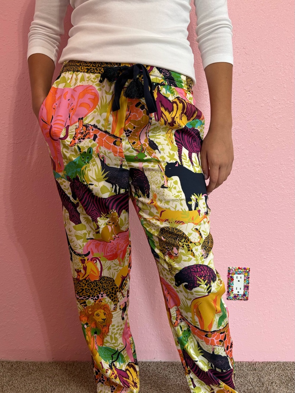 J. Crew Multicolor Animal-Print Wide Leg Pants